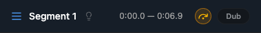 The skip toggle in the segment header — highlighted when the segment is set to skip.